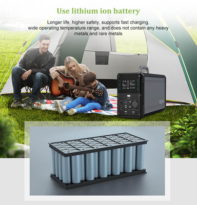 Lifepo4 Lityum Pil Güneş Enerjisi Santrali Jeneratörü 1500W Kamp Açık Hava İçin