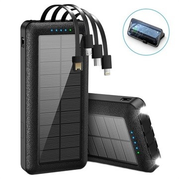 10000mAh Type-C Solar Telefon Şarj Cihazı Kamp Taşınabilir Şarj Cihazı Kickstand ile Güneş Enerjisi Bankası