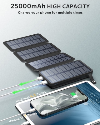 Cep Telefonu için OEM 25000mAh 6W Güneş Enerjili Güç Bankası Şarj Paneli