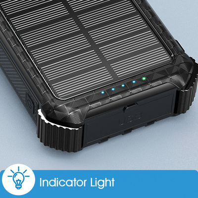 IPX5 Suya Dayanıklı Taşınabilir Güneş Enerjili Güç Bankası Şarj Cihazı 26800mAh, 3 Dahili Kablolu