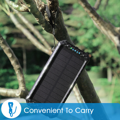 IPX5 Suya Dayanıklı Taşınabilir Güneş Enerjili Güç Bankası Şarj Cihazı 26800mAh, 3 Dahili Kablolu