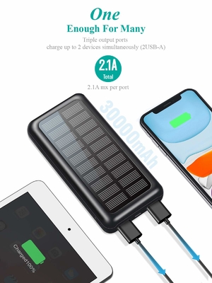 IPhone için IPX5 Güneş Enerjili Taşınabilir Şarj Cihazı 30000mAh Pil Paketi