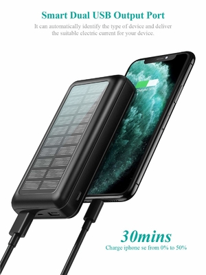 IPhone için IPX5 Güneş Enerjili Taşınabilir Şarj Cihazı 30000mAh Pil Paketi
