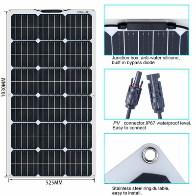 Monokristal Esnek Amorf Güneş Paneli 100W 12V 400W 40A