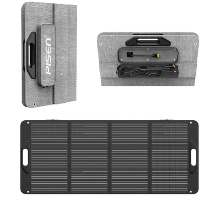 Mini Açık 100w Katlanabilir Güneş Paneli Esnek Şarj Su Geçirmez Tam Siyah