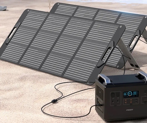 Mini Açık 100w Katlanabilir Güneş Paneli Esnek Şarj Su Geçirmez Tam Siyah