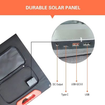 60W 100W 150W Taşınabilir Katlanabilir Güneş Panelleri 200W Açık Hava Kampı İçin