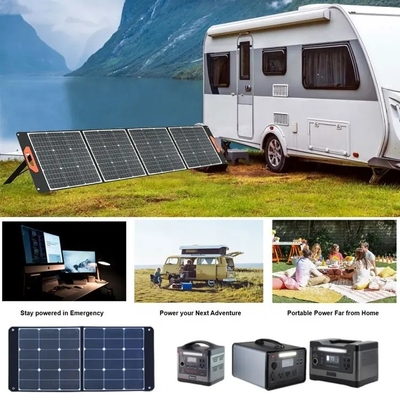 Yeni yüksek verimli 120 w taşınabilir katlanır sundurma kamp GÜNEŞ PANELI 100 W 200 W karavan güneş kitleri USB çıkışları ile