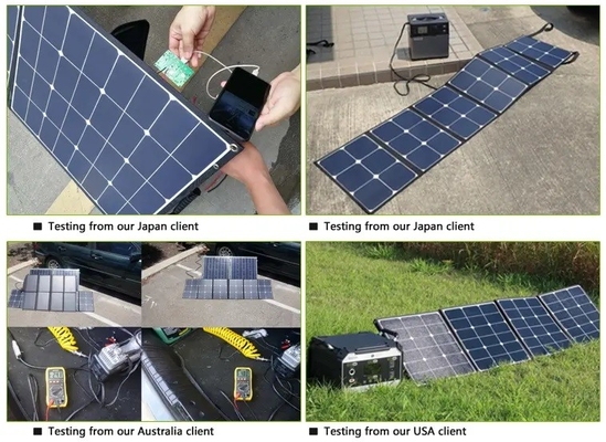 Yüksek Kaliteli taşınabilir Sunpower 6 Kat ETFE 60W 110w 220w Katlanabilir Güneş Paneli çanta Güç İstasyonu Şarj Cihazı üreticisi