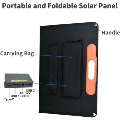 Yüksek verimlilikli güneş panelleri katlanabilir su geçirmez 21W 40W 60W 80W 120W 200W