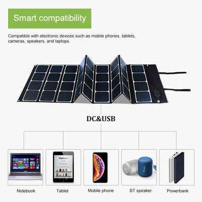 Açık Havada Kamp İçin Taşınabilir Katlanabilir Güneş Paneli 120W Suya Dayanıklı