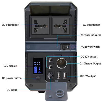 USB DC AC Çıkışlı UPS 500W Taşınabilir Güç İstasyonu Jeneratör Mobil Güç İstasyonu Kampı