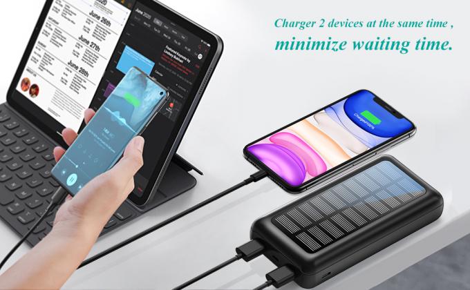 IPhone için IPX5 Güneş Enerjili Taşınabilir Şarj Cihazı 30000mAh Pil Paketi 2